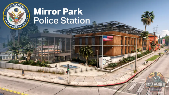 Mirror Park Police Station MLO FiveM — 5 Niveaux, 10 Cellules, Helipad, Audio Occlusion