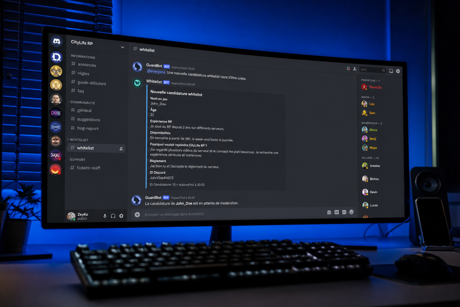 Discord, whitelist & sync